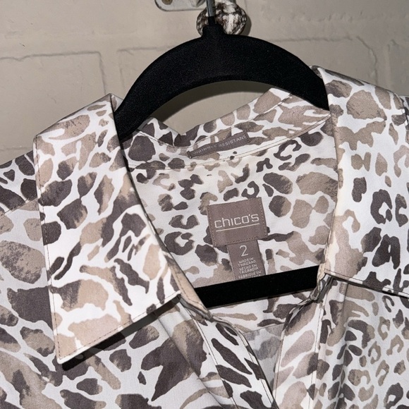 Chicos tunic shirt button down wrinkle‎ resistant cotton medium oversized - Picture 2 of 4